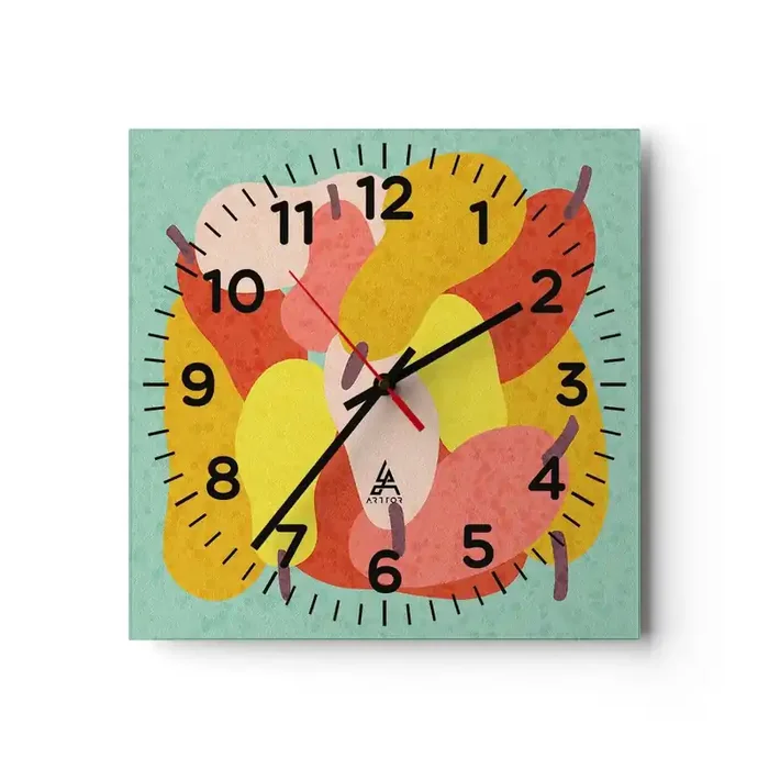 Reloj de pared – Reloj de vidrio – Saborear el sol del verano – 30×30 cm