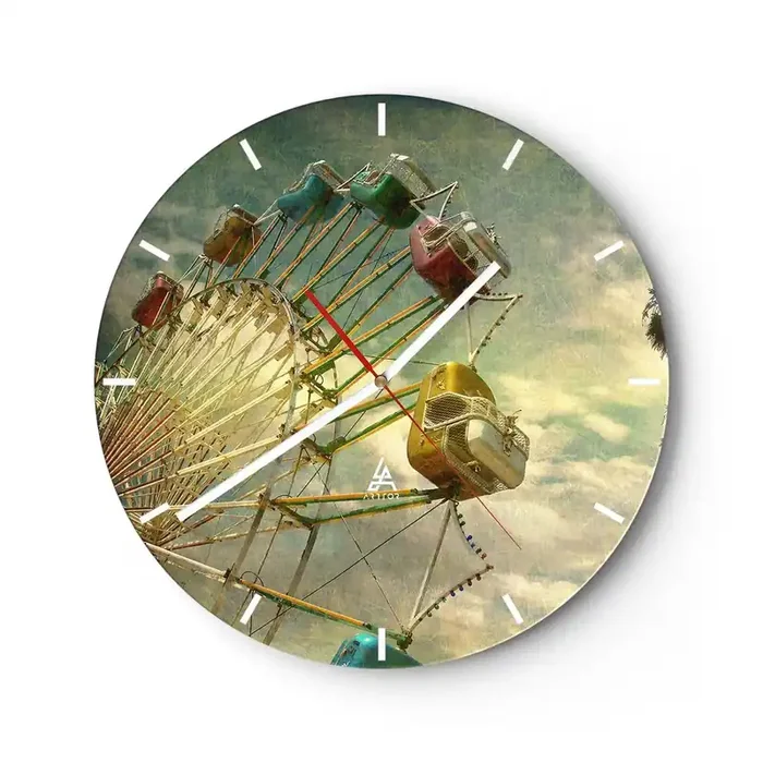 Reloj de pared – Reloj de vidrio – Será, será un día estupendo…. – 40×40 cm