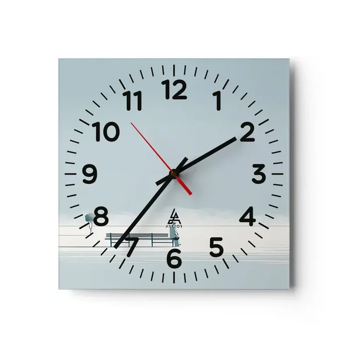 Reloj de pared – Reloj de vidrio – Sí, estoy esperando – 30×30 cm