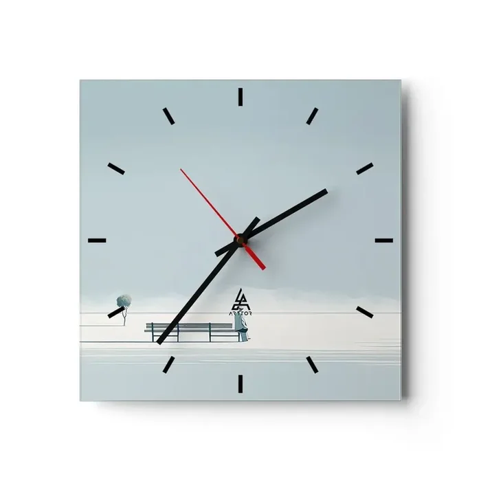 Reloj de pared – Reloj de vidrio – Sí, estoy esperando – 40×40 cm