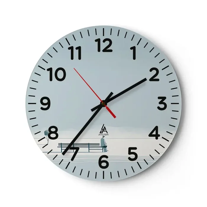 Reloj de pared – Reloj de vidrio – Sí, estoy esperando – 40×40 cm