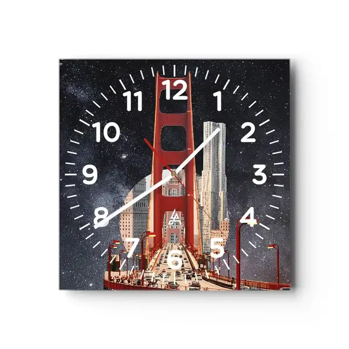 Reloj de pared – Reloj de vidrio – Siempre en el centro – 40×40 cm