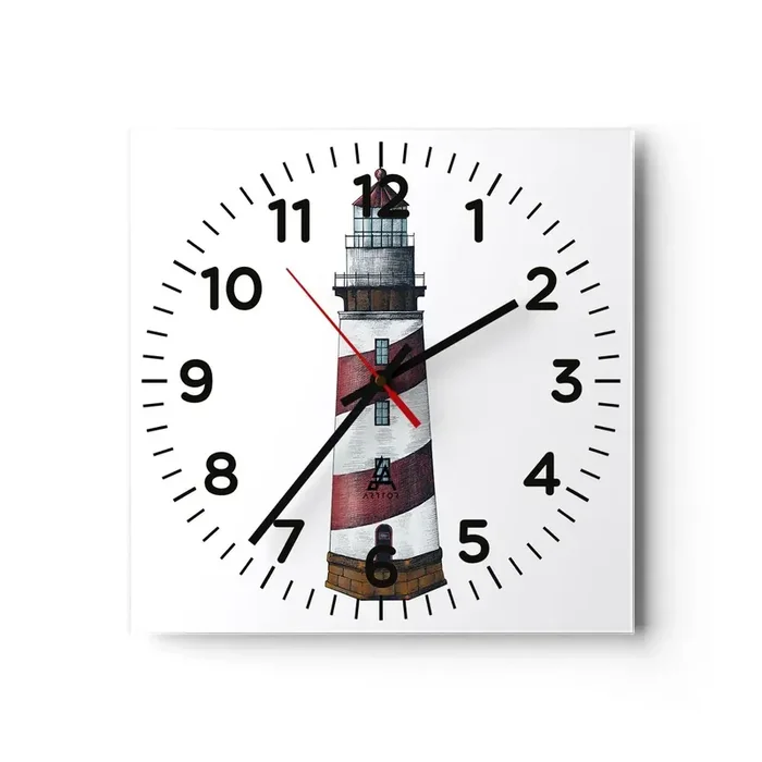Reloj de pared – Reloj de vidrio – Siempre en guardia – 30×30 cm