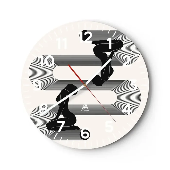 Reloj de pared – Reloj de vidrio – Simetría sensual – 40×40 cm