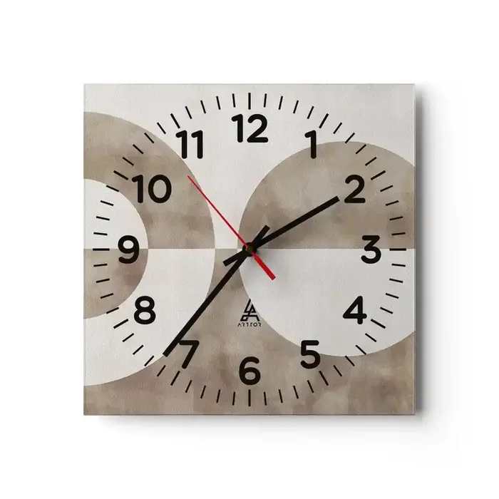 Reloj de pared – Reloj de vidrio – Similitudes y diferencias – 30×30 cm