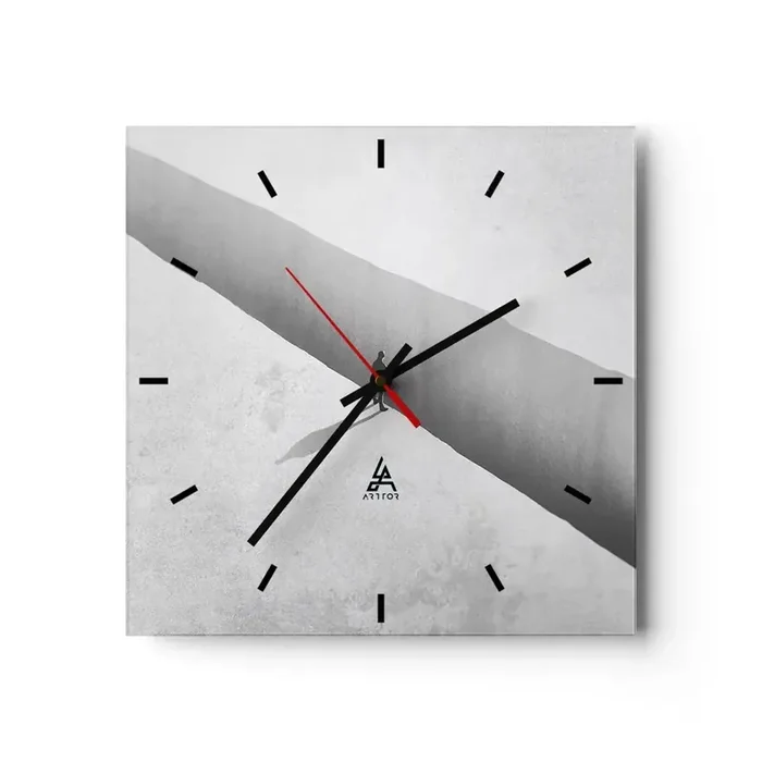 Reloj de pared – Reloj de vidrio – Sin un destino claro – 40×40 cm