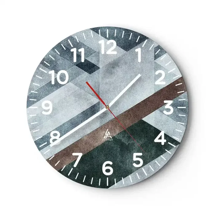 Reloj de pared – Reloj de vidrio – Sofisticada elegancia de la geometría – 30×30 cm