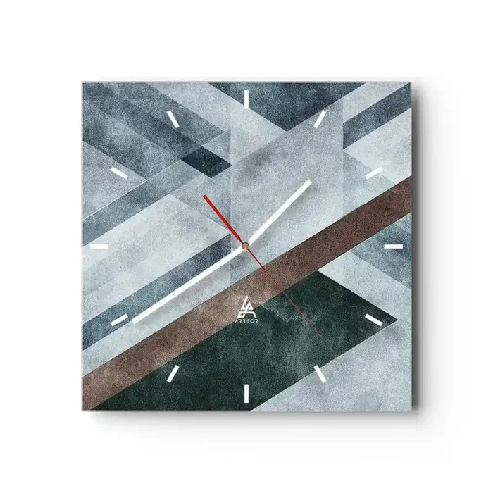 Reloj de pared – Reloj de vidrio – Sofisticada elegancia de la geometría – 40×40 cm
