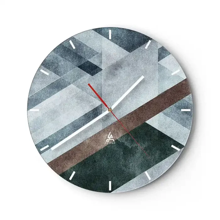 Reloj de pared – Reloj de vidrio – Sofisticada elegancia de la geometría – 40×40 cm