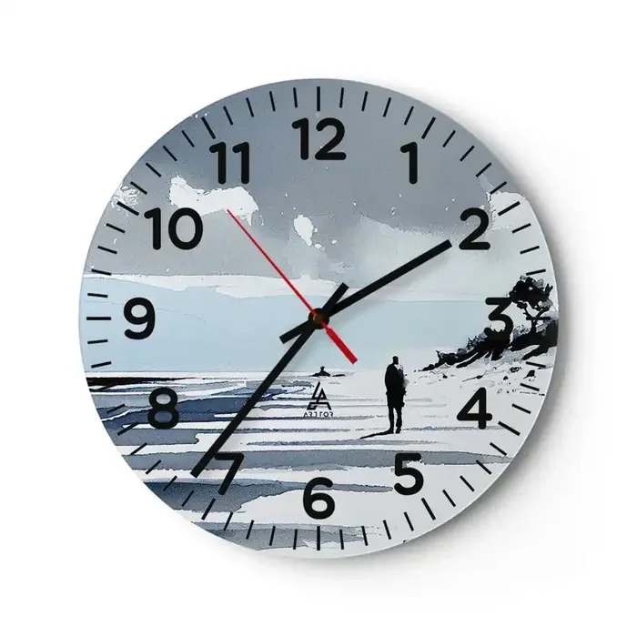 Reloj de pared – Reloj de vidrio – Solo conmigo mismo – 30×30 cm