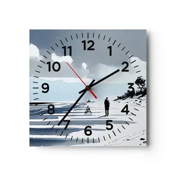 Reloj de pared – Reloj de vidrio – Solo conmigo mismo – 40×40 cm