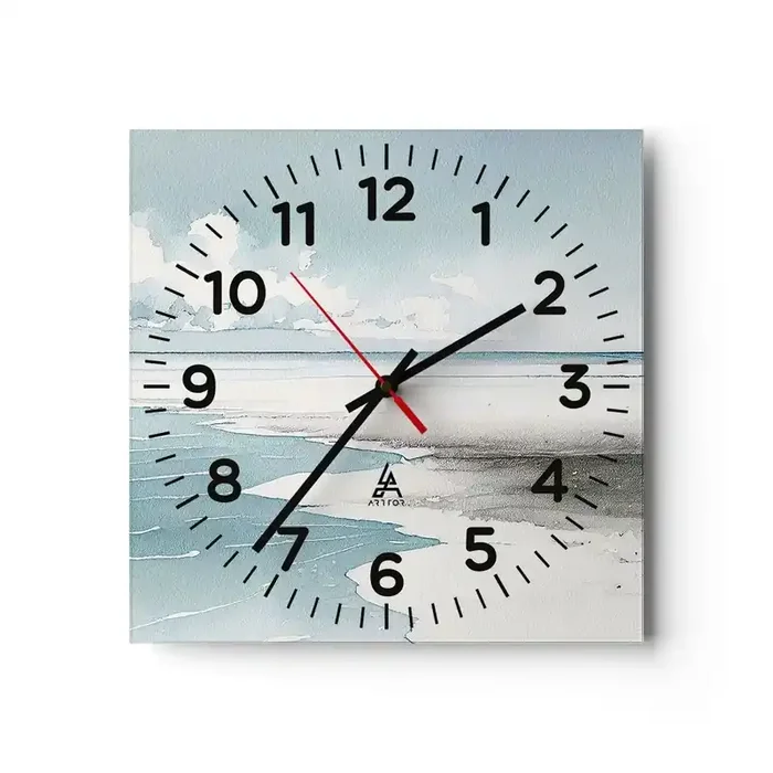 Reloj de pared – Reloj de vidrio – Suave marea otoñal – 30×30 cm