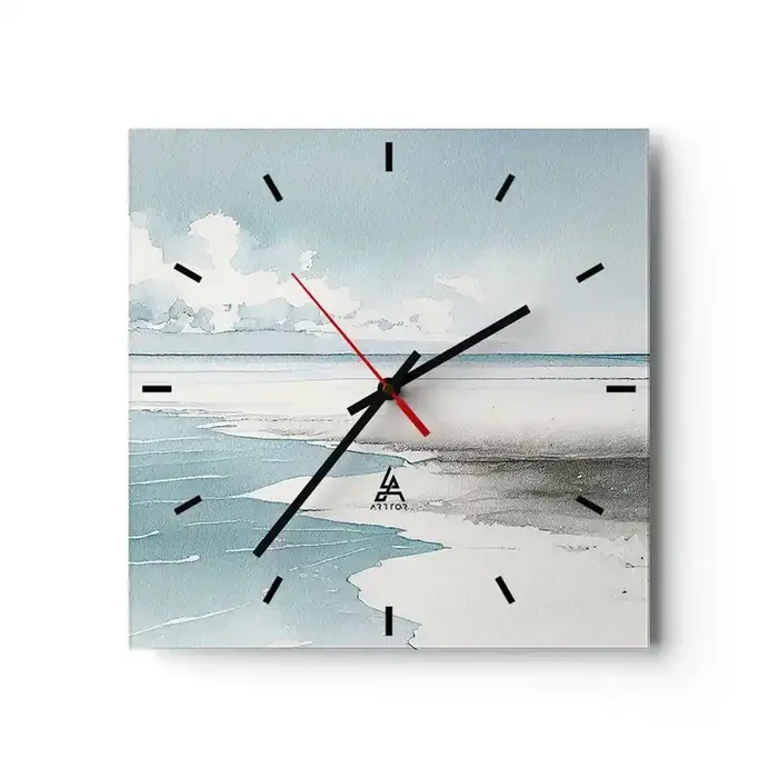 Reloj de pared – Reloj de vidrio – Suave marea otoñal – 40×40 cm