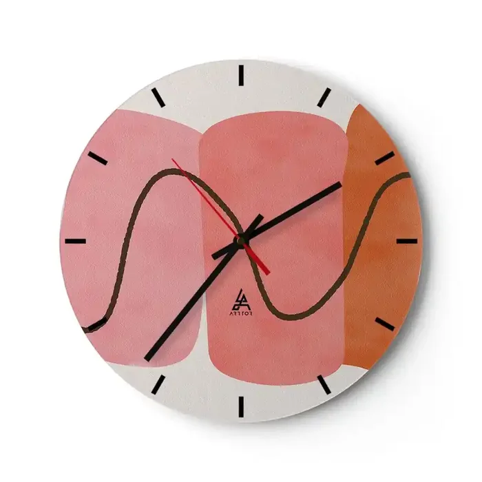Reloj de pared – Reloj de vidrio – Suave movimiento de formas – 40×40 cm