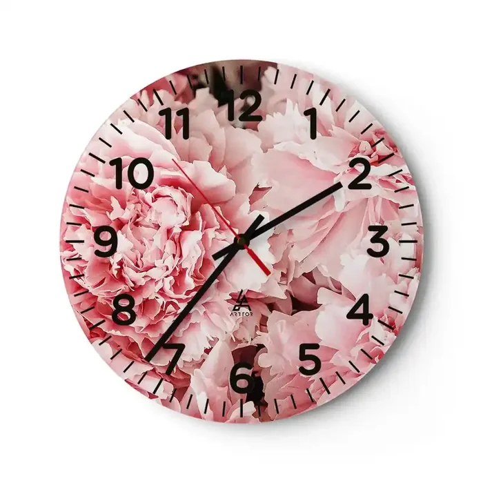 Reloj de pared – Reloj de vidrio – Sueño rosa – 40×40 cm