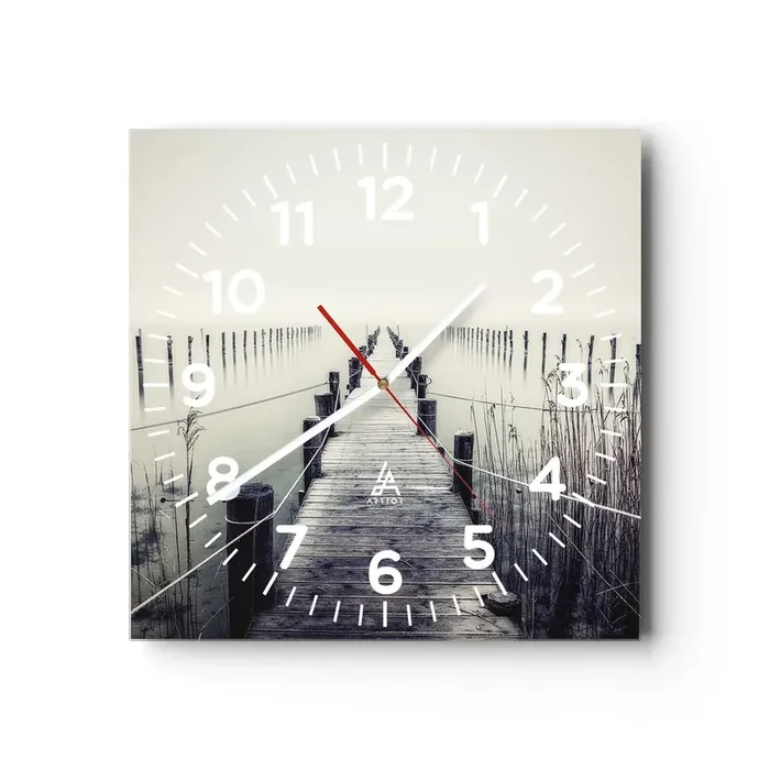 Reloj de pared – Reloj de vidrio – Sumergirse en la paz – 30×30 cm