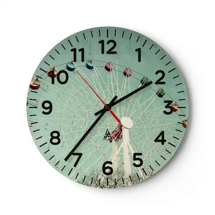 Reloj de pared – Reloj de vidrio – Te invitamos a jugar – 40×40 cm