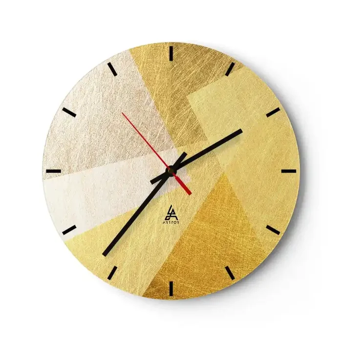 Reloj de pared – Reloj de vidrio – Tiempo de geometría – 40×40 cm