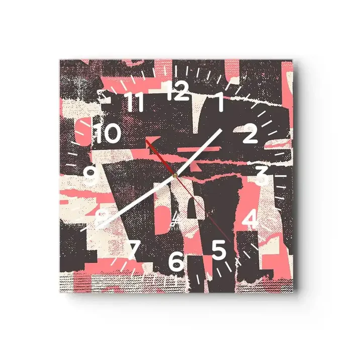 Reloj de pared – Reloj de vidrio – Todo el ajetreo – 40×40 cm