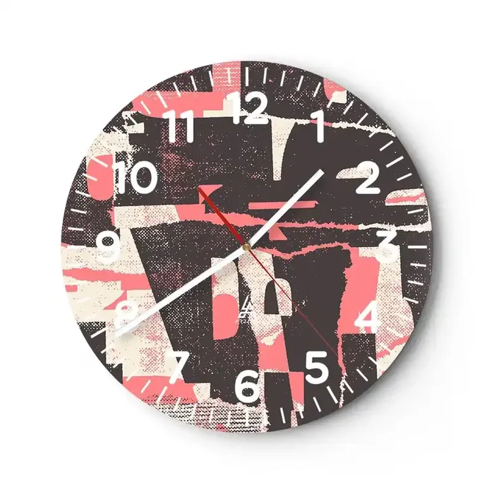 Reloj de pared – Reloj de vidrio – Todo el ajetreo – 40×40 cm