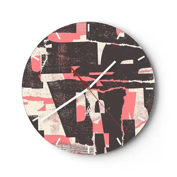 Reloj de pared – Reloj de vidrio – Todo el ajetreo – 40×40 cm