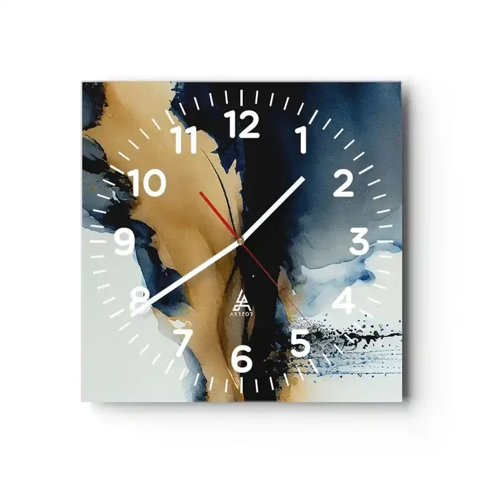 Reloj de pared – Reloj de vidrio – Tras el telón – 30×30 cm
