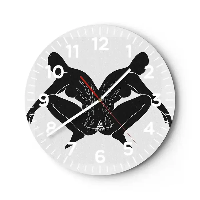 Reloj de pared – Reloj de vidrio – Un alma compartida – 30×30 cm