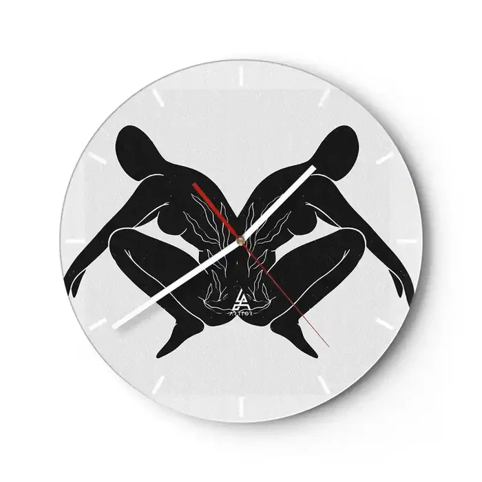 Reloj de pared – Reloj de vidrio – Un alma compartida – 40×40 cm