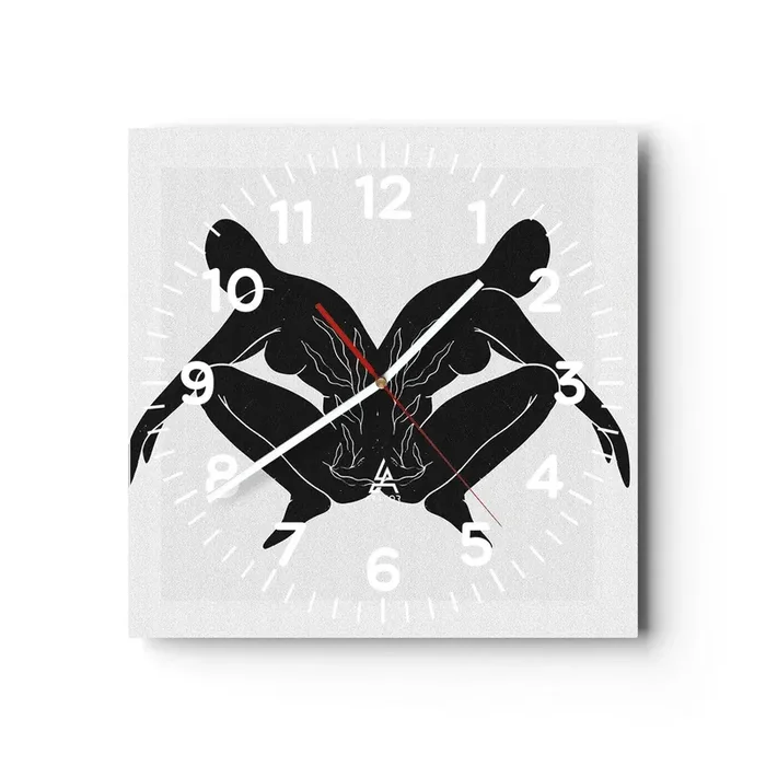 Reloj de pared – Reloj de vidrio – Un alma compartida – 40×40 cm