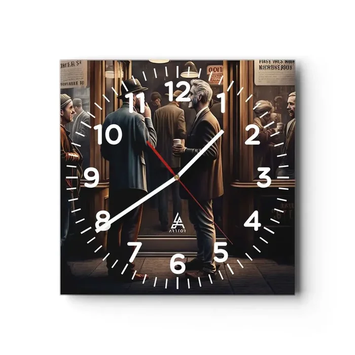 Reloj de pared – Reloj de vidrio – Un buen momento del día – 40×40 cm
