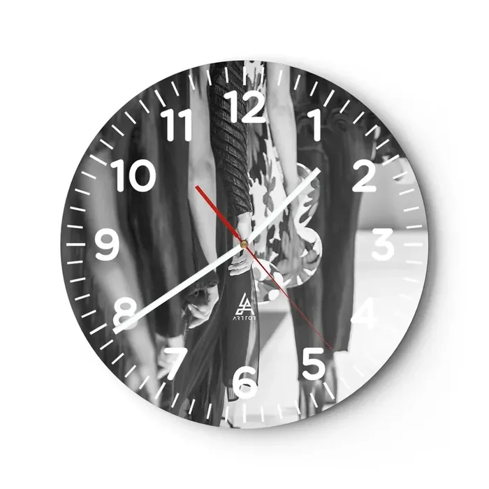 Reloj de pared – Reloj de vidrio – Un desfile con estilo – 40×40 cm