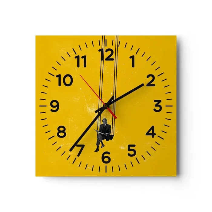 Reloj de pared – Reloj de vidrio – Un día como cualquier otro – 30×30 cm