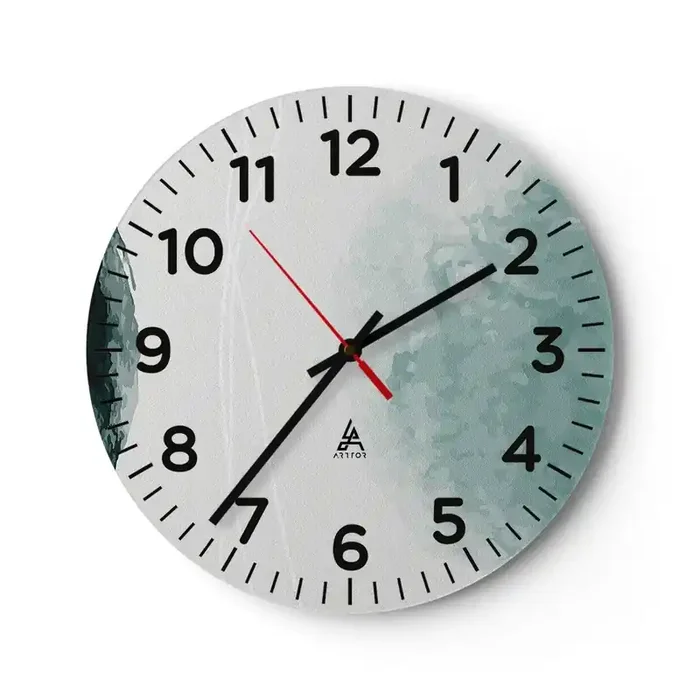 Reloj de pared – Reloj de vidrio – Un encuentro con la niebla – 30×30 cm