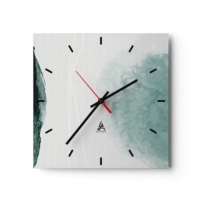 Reloj de pared – Reloj de vidrio – Un encuentro con la niebla – 40×40 cm