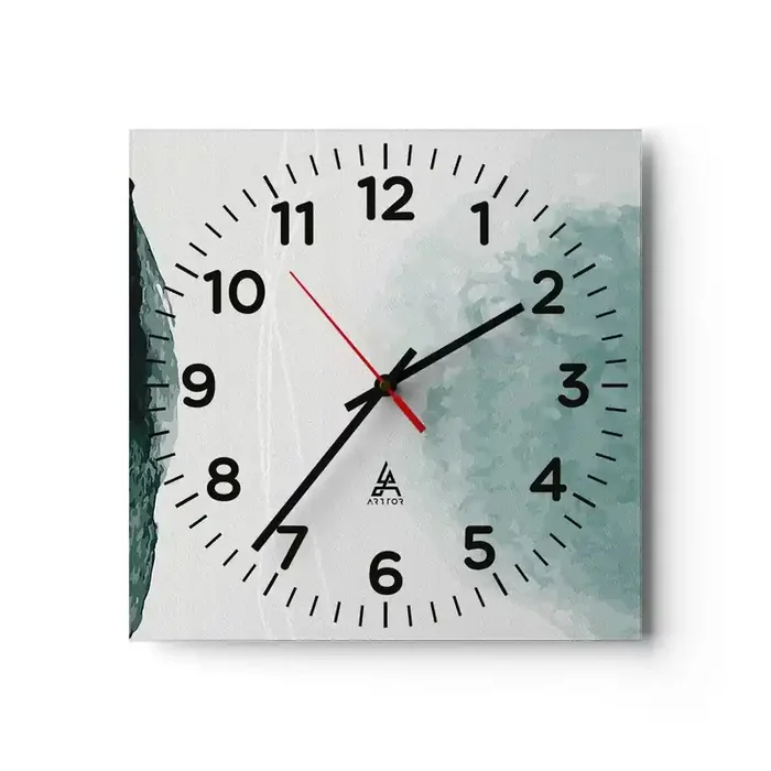 Reloj de pared – Reloj de vidrio – Un encuentro con la niebla – 40×40 cm