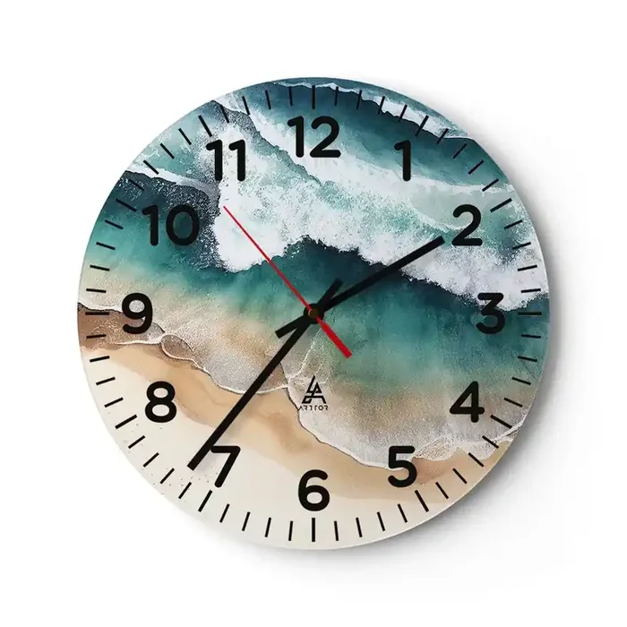 Reloj de pared – Reloj de vidrio – Un encuentro eterno – 40×40 cm