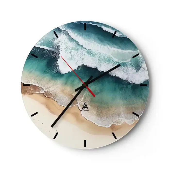 Reloj de pared – Reloj de vidrio – Un encuentro eterno – 40×40 cm