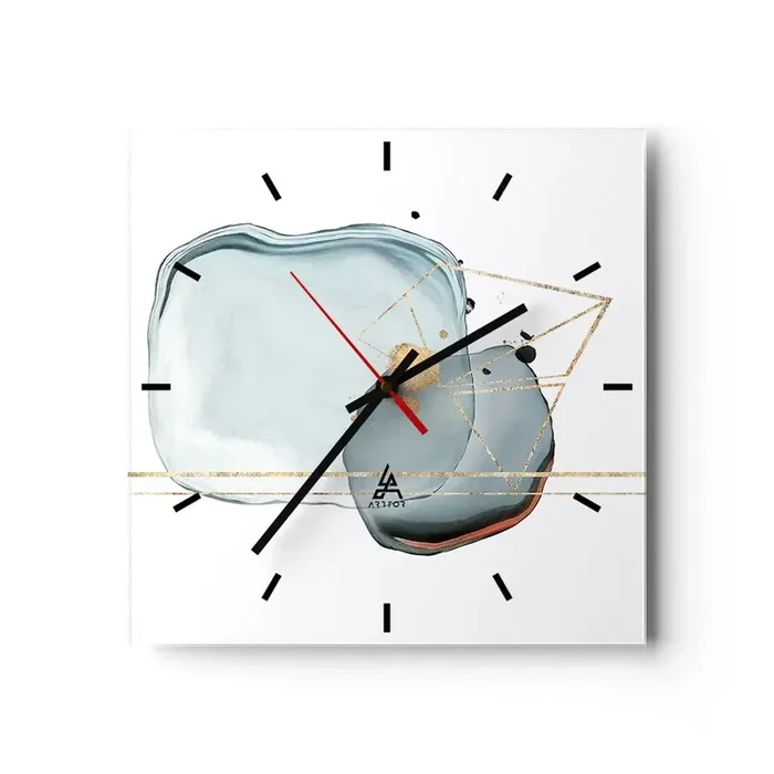 Reloj de pared – Reloj de vidrio – Un estudio de gotas – 40×40 cm