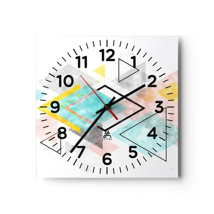 Reloj de pared – Reloj de vidrio – Un juego geométrico – 30×30 cm