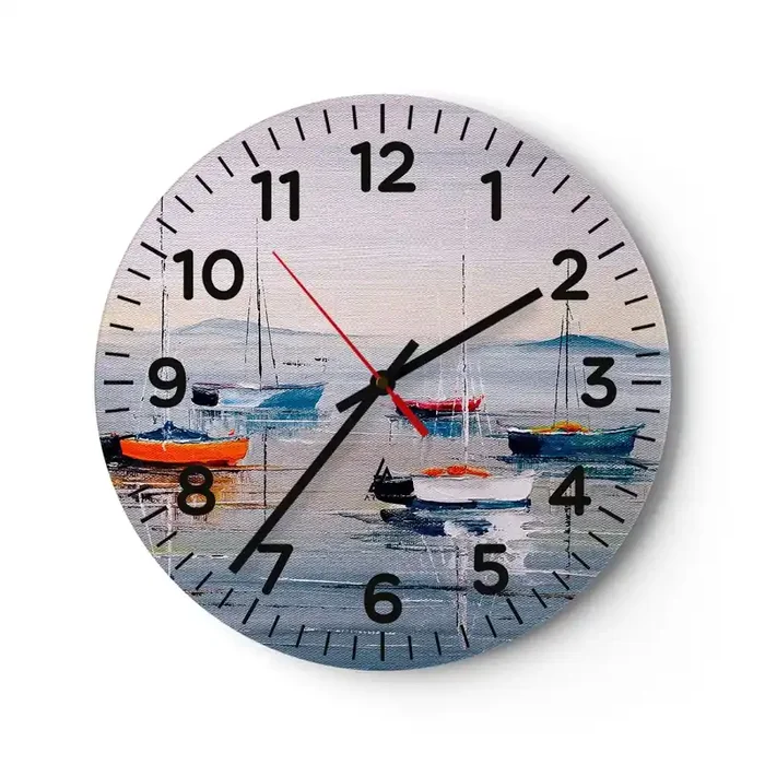 Reloj de pared – Reloj de vidrio – Un más que merecido descanso – 40×40 cm