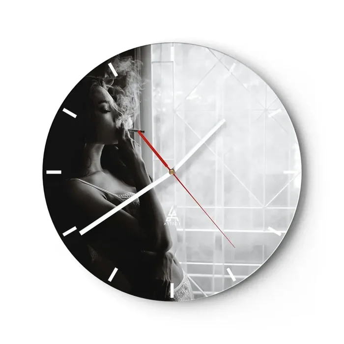 Reloj de pared – Reloj de vidrio – Un momento sensual – 40×40 cm