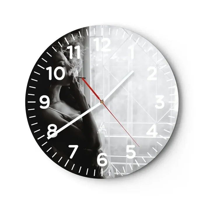 Reloj de pared – Reloj de vidrio – Un momento sensual – 40×40 cm