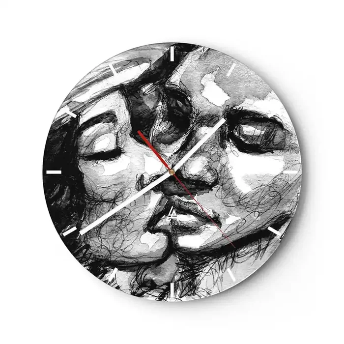 Reloj de pared – Reloj de vidrio – Un momento tierno – 40×40 cm