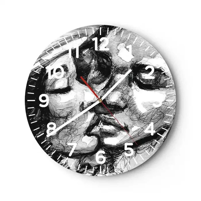 Reloj de pared – Reloj de vidrio – Un momento tierno – 40×40 cm