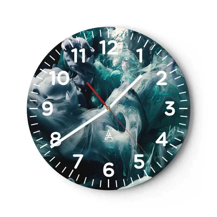 Reloj de pared – Reloj de vidrio – Un movimiento de color – 30×30 cm