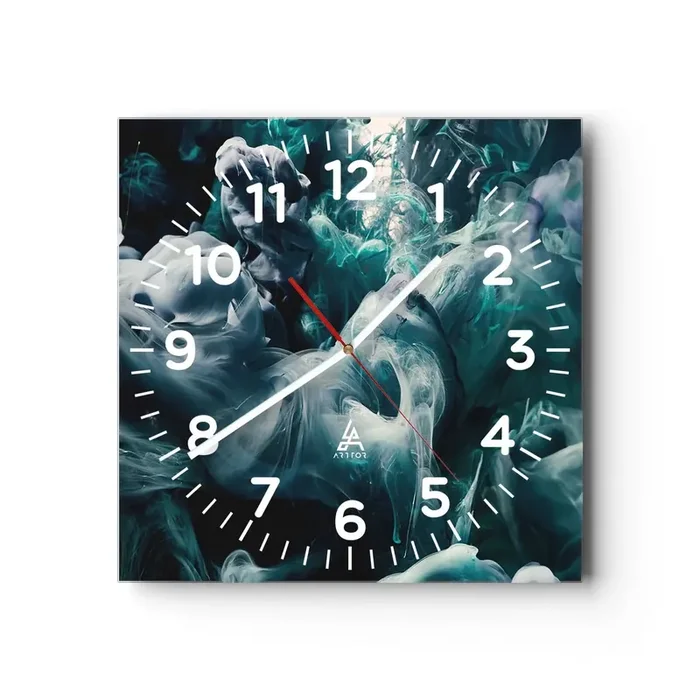 Reloj de pared – Reloj de vidrio – Un movimiento de color – 30×30 cm