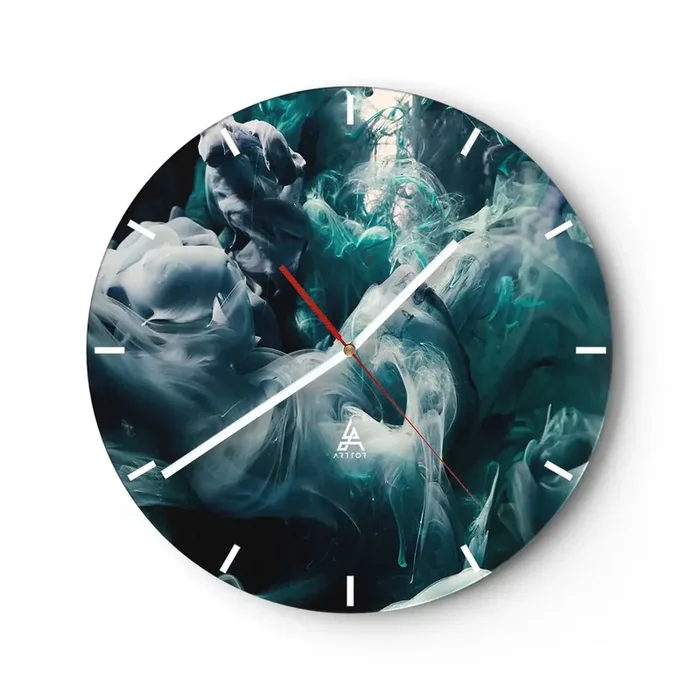 Reloj de pared – Reloj de vidrio – Un movimiento de color – 40×40 cm