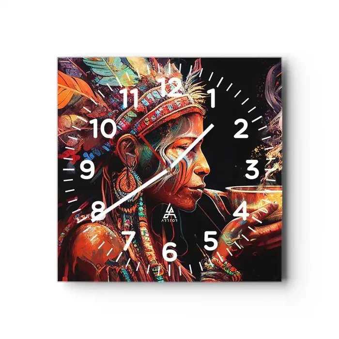 Reloj de pared – Reloj de vidrio – Un ritual mágico – 40×40 cm