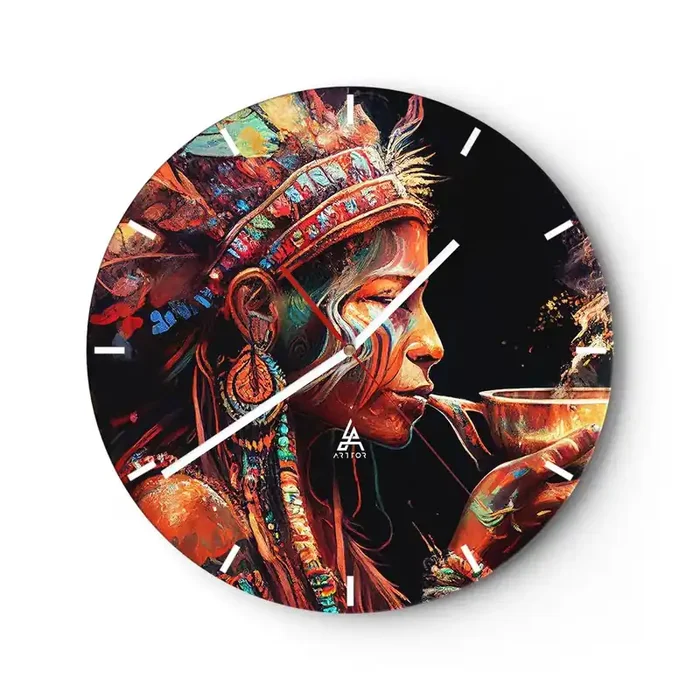 Reloj de pared – Reloj de vidrio – Un ritual mágico – 40×40 cm
