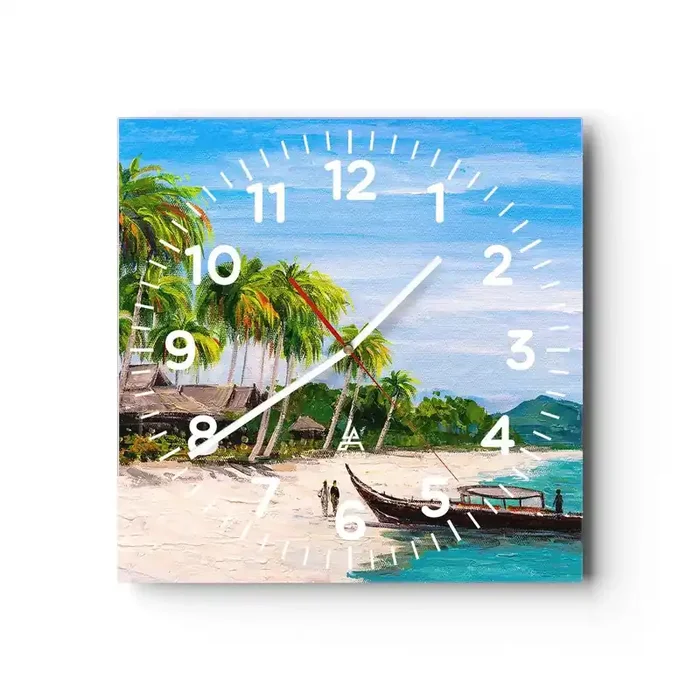 Reloj de pared – Reloj de vidrio – Un sueño exótico – 30×30 cm
